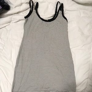 Black and white fitted dress